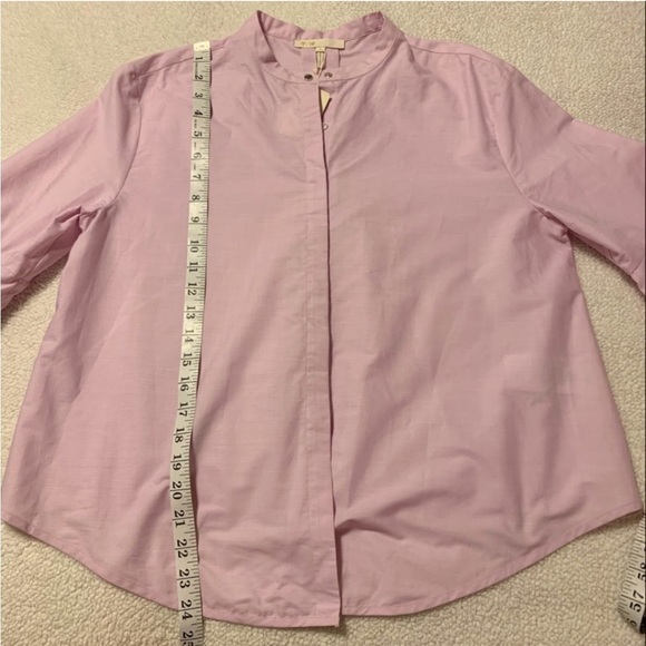 MAJE Charly Flared Bell Cuff Poplin Shirt Relaxed Fit Blouse Rose Pink - Picture 7 of 15